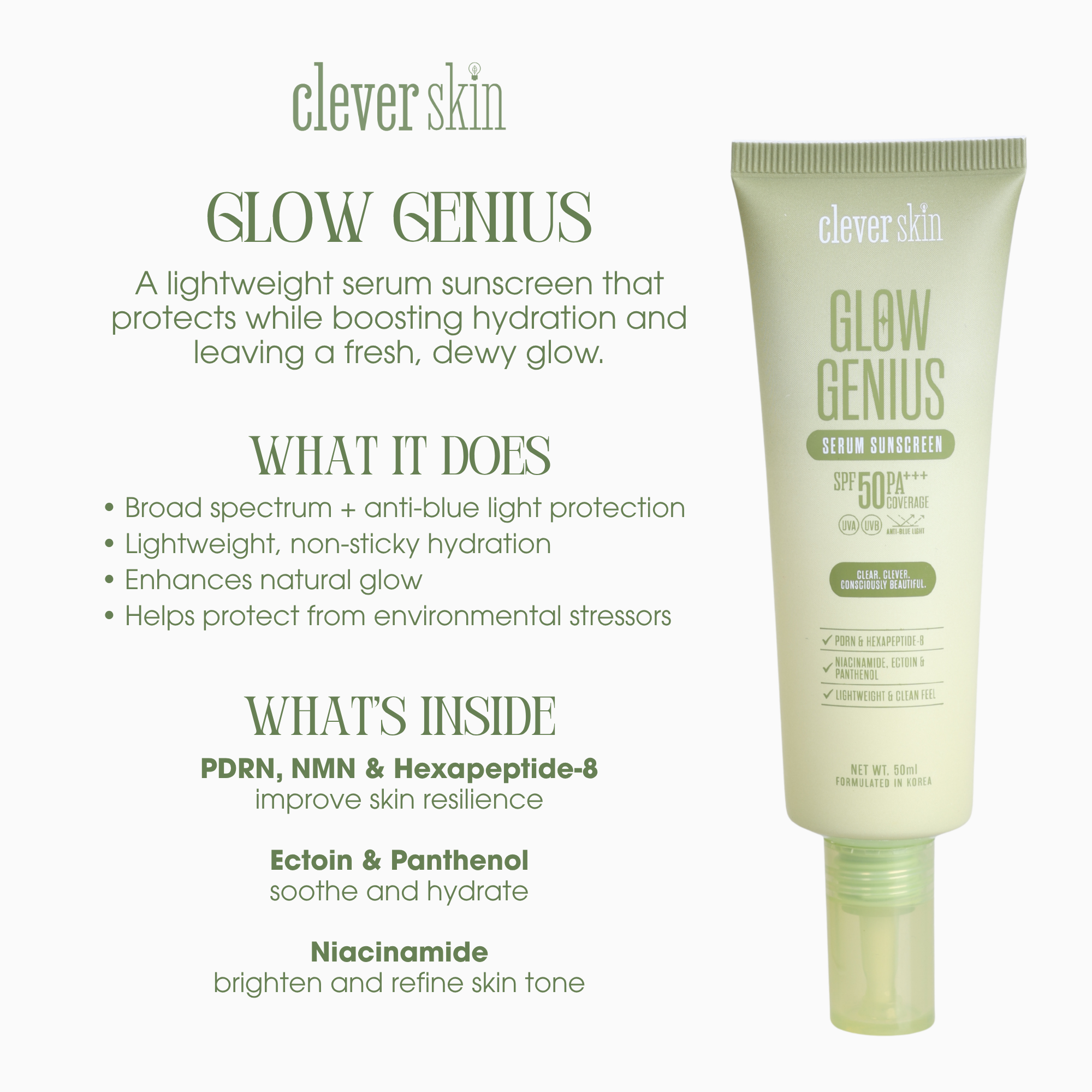 Clever Skin Glow Genius Serum Sunscreen